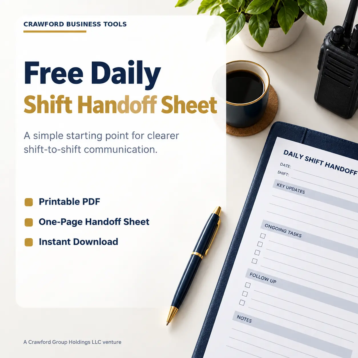 Free Daily Shift Handoff Sheet cover